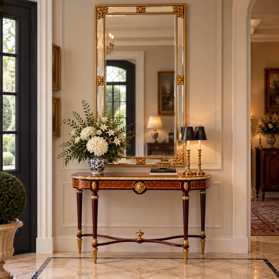 Elegante console met Belgische spiegel